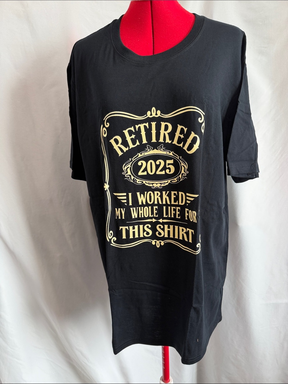 Retired 2025 Short-Sleeve Graphic Tee - Black with Gold Print